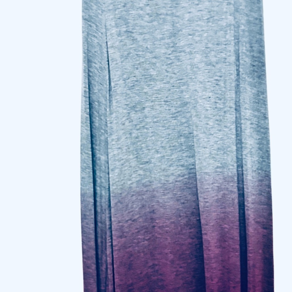 Gray and Fuchsia Ombré Kensie Fold Over Maxi Skirt - Picture 3 of 5